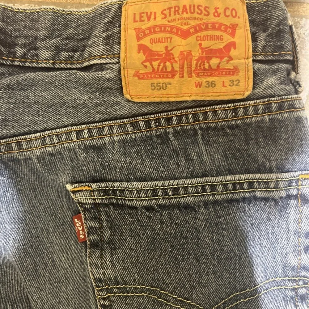 Levis 550 Jeans Mens Sz 36x32 * 33x 29.5* Blue Denim 90’s Classic Cowboy Western